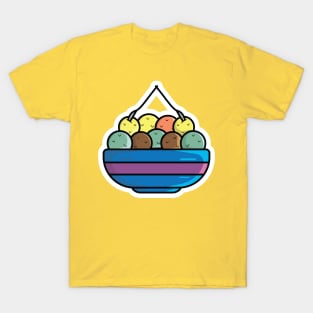 Delicious Ice Cream Cup Sticker vector illustration. Summer food and ice cream object icon concept. Ice cream plastic cup sticker vector design with shadow. T-Shirt